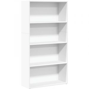 VidaXL Bibliothèque blanc 80x30x152 cm bois d'ingénierie, étagère, étagère à livres, support de livre, armoire de rangement, étagère de rangement