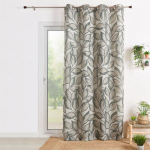 Home maison Rideau Poly-Lin Imprim&eacute; Feuilles Aquarelle