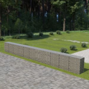 VidaXL Mur à gabion avec couvercles Acier galvanisé 900 x 50 x 100 cm