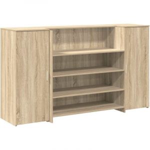 vidaXL Bureau réception chêne sonoma 180x50x103,5 cm bois d'ingénierie, comptoir de réception, réception de salon, comptoir 3324171