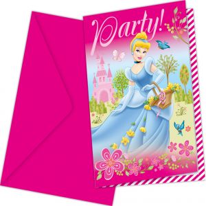 6 cartes d'invitation Princesse Summer Palace