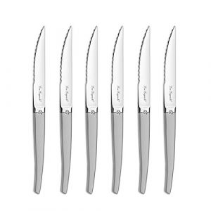 Laguiole Lou Bloc 6 couteaux steaks Jet Sabl&eacute;