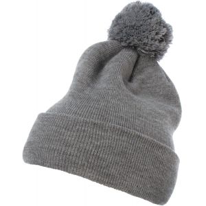 Image de Flexfit Cuffed Pom Knit Beanie Bonnet, Heathergrey, Taille Unique Mixte