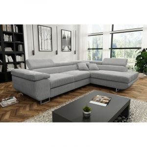 Canap&eacute; antoni 2LC c&ocirc;tel&eacute; gris angle droit