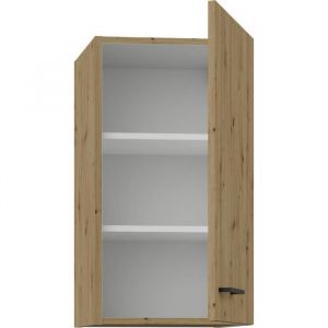 Meuble haut - modena - 40 cm - Chene artisan et noir mat - cuisinier