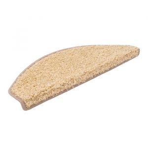 Tapis d'escalier Shaggy Barcelona Beige Demi-circulaire 23,5 x 65 cm