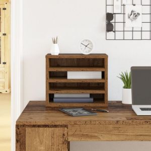 VidaXL Organisateur de bureau Bois ancien 36x26x29.5 cm Bois aggloméré