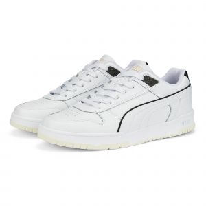 Puma RBD Game Low, Basket Mixte, White Black Team Gold, 42.5 EU
