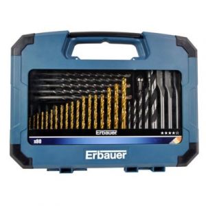 Coffret assortiment forets et embouts perçage vissage Erbauer (80 pcs)