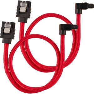 Corsair Câble SATA gainé Premium 30 cm connecteur coudé (coloris rouge)