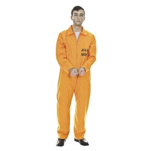 Ruedelafete D&eacute;guisement prisonnier am&eacute;ricain orange adulte, taille L/XL