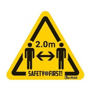 Image de Tarifold Autocollant de marquage au sol sécurité – Gardez une distance sociale de 2 M - Sachet de 4