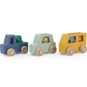 Trixie Lot de 3 voitures animaux en bois