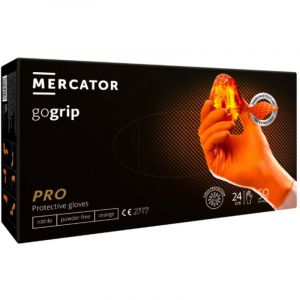 Gant nitrile orange XL non poudr&eacute; boite de 50 gants Mecator Gogrip