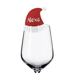 Ruedelafete Sachet 6 Marque-places Bonnet de No&euml;l &agrave; accrocher, Rouge