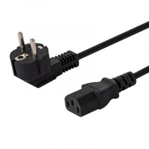 C&acirc;ble d'alimentation Savio CL-146 3 m Schuko vers IEC C13 Noir Connecteur coud&eacute;