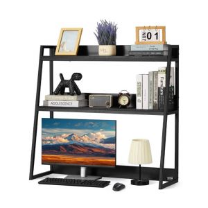 VEVOR &Eacute;tag&egrave;re &agrave; Poser sur Bureau &agrave; 2 Niveaux, Biblioth&egrave;que de Bureau 95 x 32 x 90 cm, Organisateur de Bureau avec Pieds Antid&eacute;rapants, Support de Rangement Stable pour Maison Dortoir, Noir