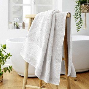 Serviette de bain coton bio (90 x 150 cm) Garance Blanc chantilly