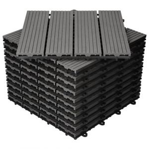 Ecd Germany 11x Dalles de terr e 30x30cm 1m² carrelage revêtement de sol anthracite WPC