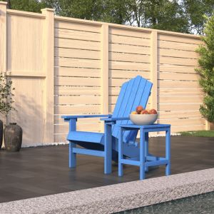Image de VidaXL Chaise de jardin Adirondack avec table PEHD Bleu aqua
