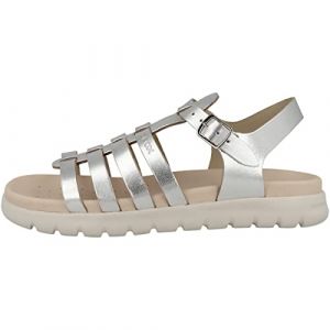 Geox Fille J Soleima Gir Sandal, Argenté, 34 EU