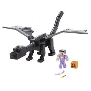 Mattel Minecraft Coffret Figurine Ultime Ender Dragon (51 cm) avec souffle de brume, Figurine Steve (8 cm) avec sons, lumières et projectiles, à collectionner, Jouet Enfant, Dès 6 ans, HHW17