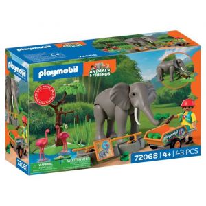 Playmobil 72068 El&eacute;phants et soigneur animalier