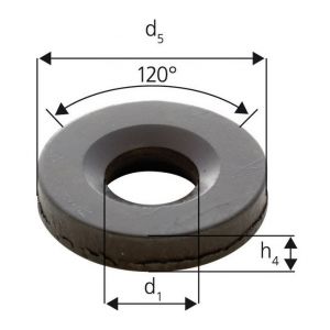Forum Rondelle &agrave; rotule concave forme G Pour vis : M24 &Oslash d'al&eacute;sage d1 28 mm &Oslash ext&eacute;rieur d5 60 mm Hauteur h4 : 10 mm Rayon (r) : 32 mm