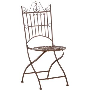 Décoshop26 Chaise de jardin pliable en métal marron vieilli - marron