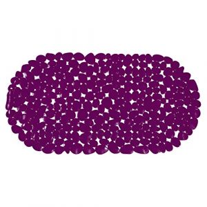 MSV M S V Tapis fond de baignoire PVC GALETS 35x68cm Violet - Violet