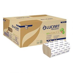 Lucart Papier essuie-mains pliage enchevêtré EcoNatural – Carton de 3800 - ecru