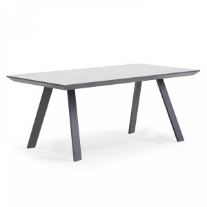 Oviala Table à manger esprit scandinave Samoa - Gris