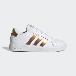 Adidas Grand Court Sustainable Lace Shoes Sneaker, Ftwwht/Ftwwht/Magold, 30 EU