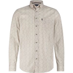 State of Art Shirt Poplin Impression Beige Gris taille 3XL