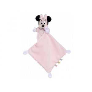 Nicotoy Peluche minnie avec mouchoir rose 18 cm - doudou enfant - cadeau naissance - b&eacute;b&eacute; - gar&ccedil;on