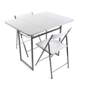 Versa Andrea Set de table et deux chaises pour cuisine, 80x70x100cm - Blanc