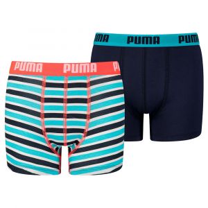 Puma Boxeur Basic Printed Stripe 2 Paires 7-8 Years Fluo Red / Blue