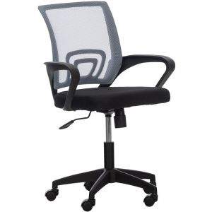 CLP Fauteuil de bureau Auburn en maille avec hauteur r&eacute;glable et pivotant, Gris