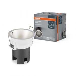 Osram Spot encastré SPOT TWIST, argent, 5 W, 400 lm, 840 W, diamètre 70 mm, couleur de lumière blanc froid, jusqu'à 90% d'économies d'énergie par rapport aux downlights halogènes, installation