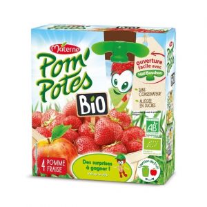 Materne Pom'Potes Bio Pomme Fraise - 4 x 90g