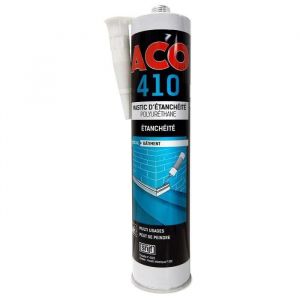 ACO C410-000300A 410 Mastic Polyuréthane PU, Joints & Fissures, Blanc, 300ml