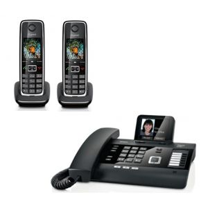 Image de Gigaset DL500A Trio - T&eacute;l&eacute;phone filaire r&eacute;pondeur avec 2 combin&eacute;s C530H