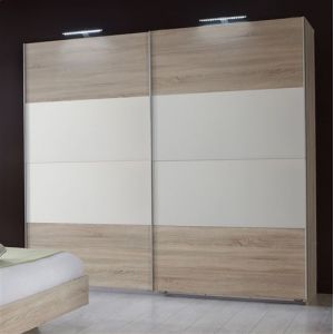 Pegane Armoire de rangement imitation ch&ecirc;ne - Dim : 180 X 210 X 65 Cm