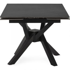 Homifab - Table à manger extensible carrée en céramique anthracite 150 cm - Zora