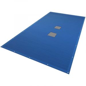 VOUNOT Bache piscine rectangulaire double couche en Polyethylene 160 gr/m2 avec filet ecoulement 4x7m Bleue