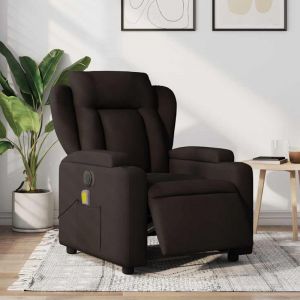 VidaXL Fauteuil de massage, relaxation électrique réglable tissu marron foncé