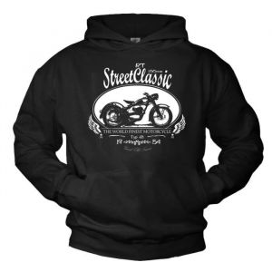 MAKAYA Pull A Capuche Homme Moto DKW RT Oldtimer Sweat Idee Cadeau Motard Noir