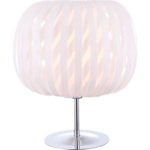 Globo Lighting Lampe &agrave; poser chrome et plastique - Interrupteur- &Oslash; 30 x H 30 cm - Blanc