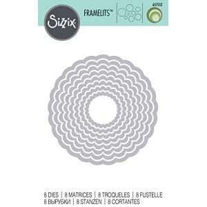 Sizzix 18657552 Big Shot Cercles Dentelle Framelits Set de 8 Matrices de Découpe pour Machine Plastique Multicolore 16 x 1 x 25 cm