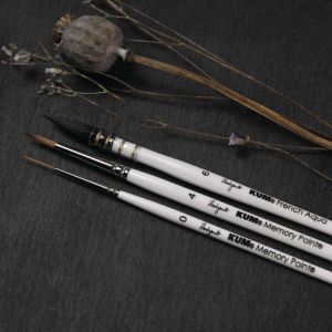 KUM 5146816 - Set de pinceaux d'artiste 3 pièces, peints à la main Floral Classics Brush Set